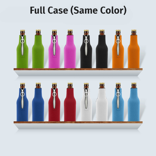 Case Blank Neoprene Zipper Bottle Coolies