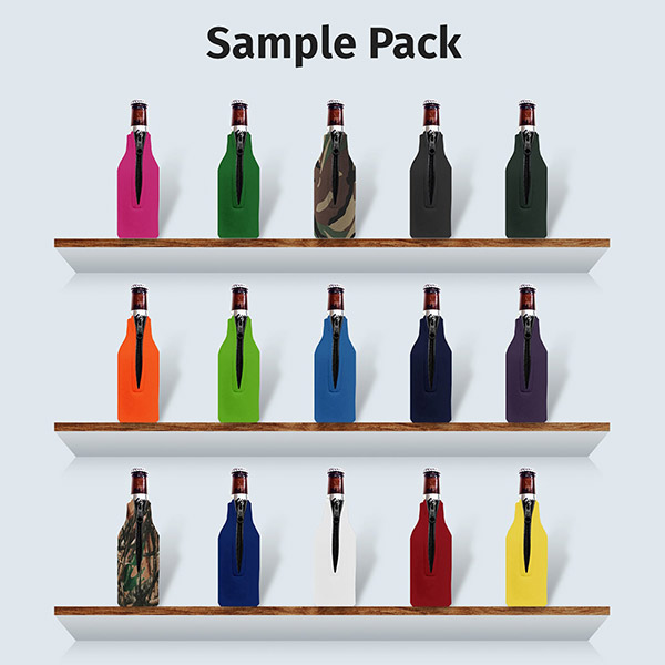 Sample Pack Blank Zipper Bottle Coolies