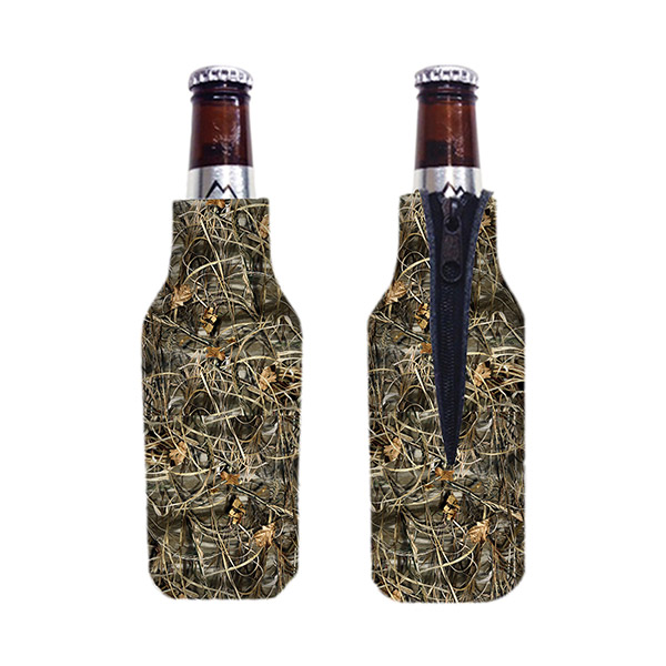 Blank Mossy Oak or Realtree Camo Premium Collapsible Foam Bottle Zipper Insulator