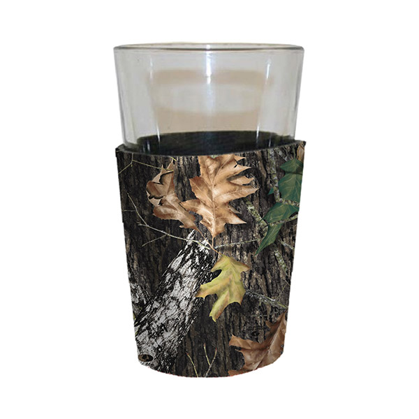 Blank Mossy Oak or Realtree Camo Premium Collapsible Foam Pint Glass Sleeve Insulator (No Bottom)