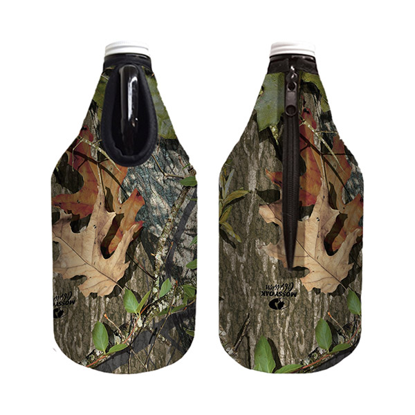 Blank Mossy Oak or Realtree Camo Premium Collapsible Foam 64oz Growler Bottle Zipper Insulator