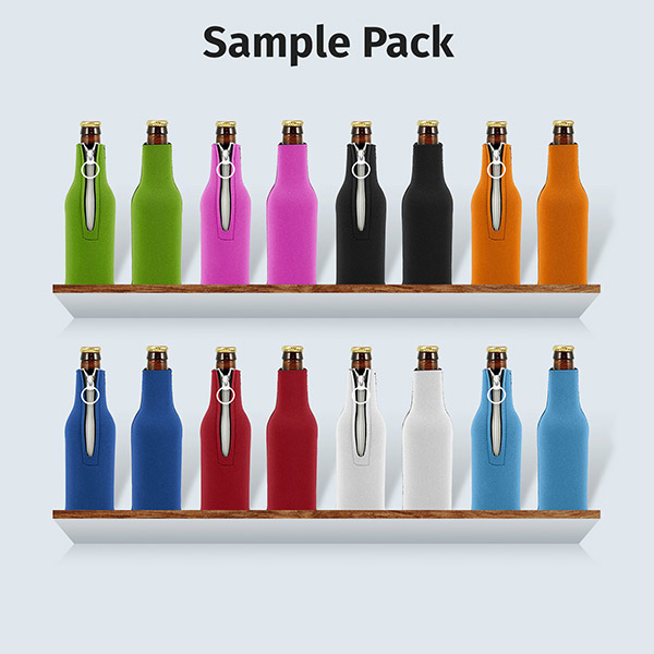 Sample Pack Blank Neoprene Zipper Bottle Coolies